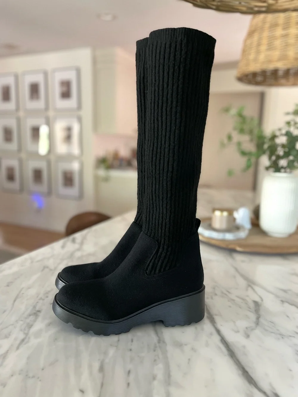 Vivaia Eduarda Boots Knee High Wool Black Size 10.5